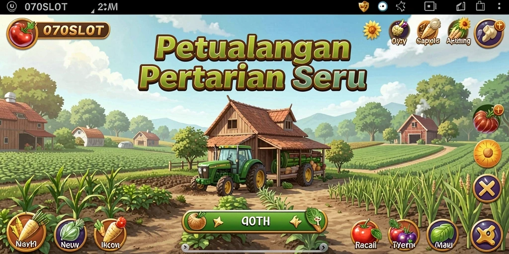 Gameplay seru bertani di 070SLOT dengan grafis menarik.
