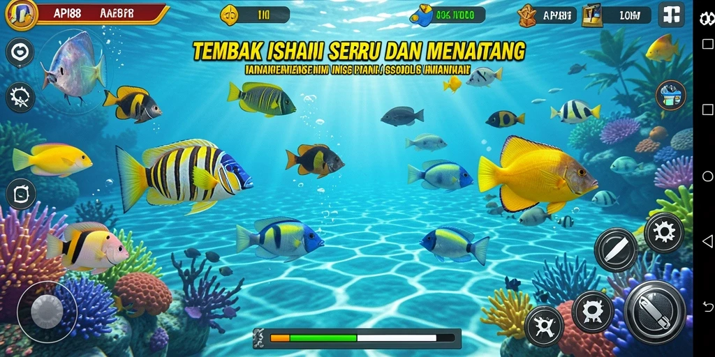 Gameplay seru dalam API88 saat menembak ikan di laut.