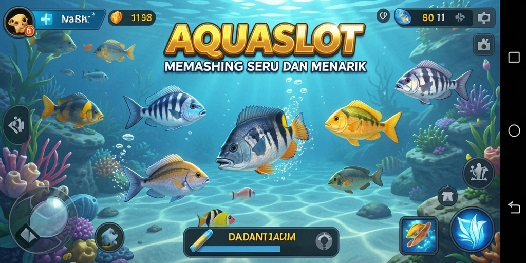Tangkap ikan terbesar di AQUASLOT dengan gameplay yang seru.