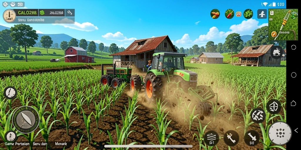 Tampilan gameplay seru di CALO288 dengan aktivitas bertani.