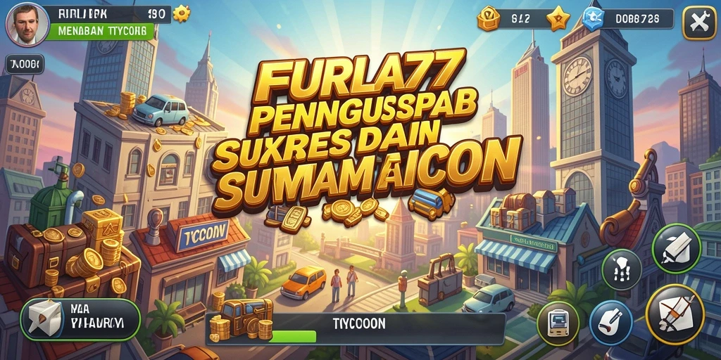Tampilan gameplay yang seru dari FURLA77, menampilkan strategi membangun bisnis.