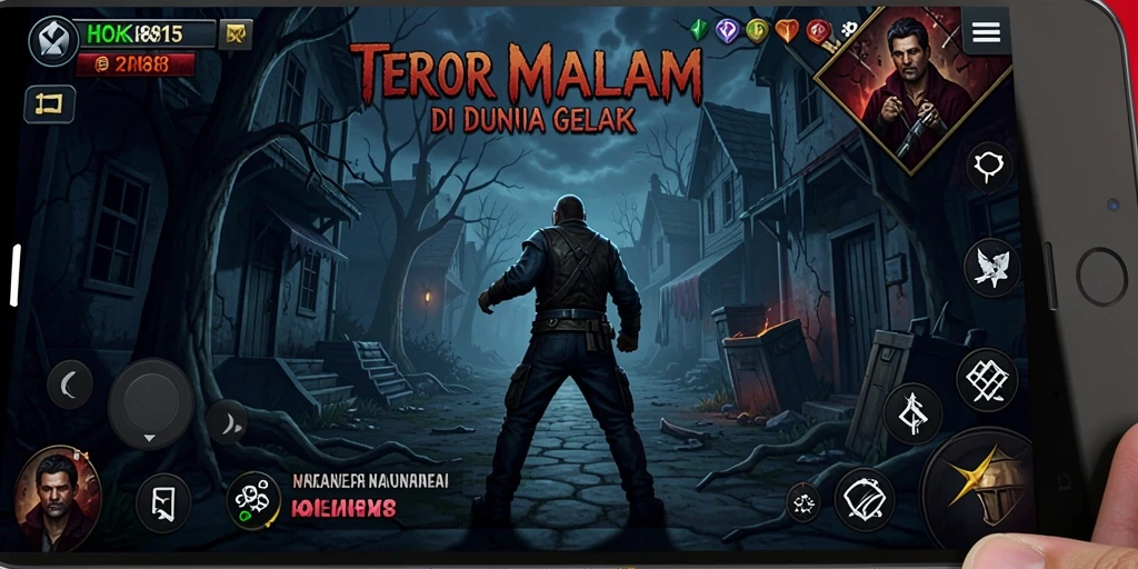 Screenshot HOKI8815 menampilkan karakter menyeramkan di lingkungan gelap.