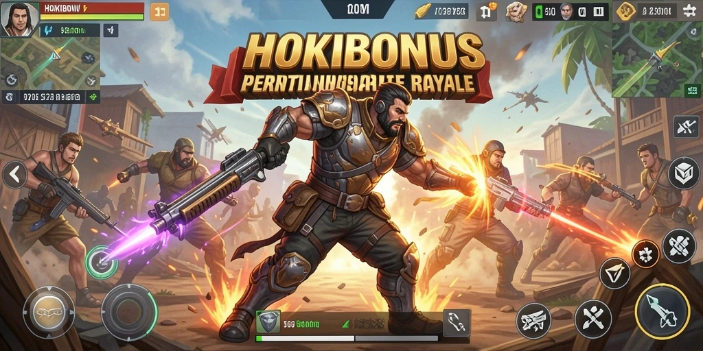 Gameplay seru HOKIBONUS dalam arena Battle Royale.
