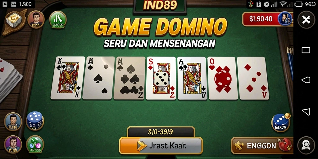 Screenshot utama IND89 menampilkan gameplay Domino yang seru.