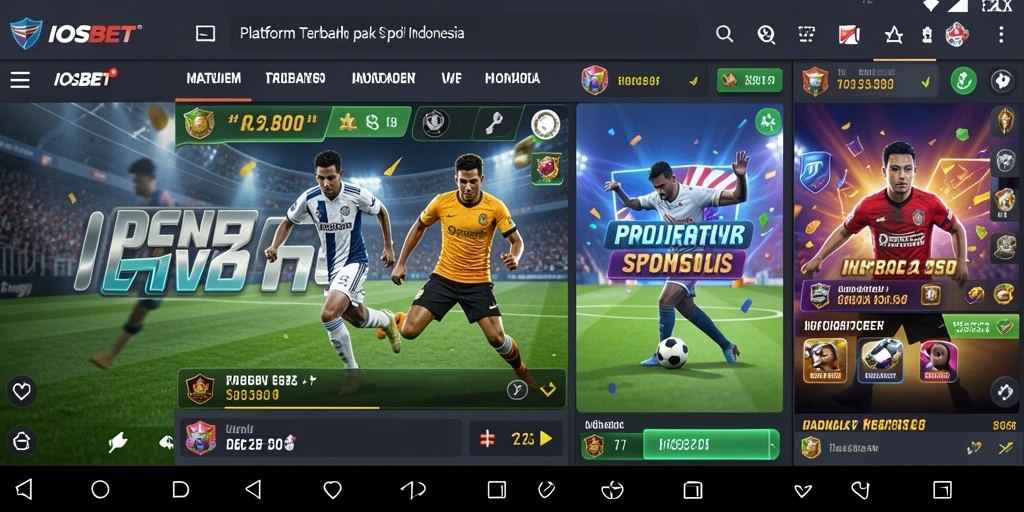 Tampilan antarmuka pengguna dari aplikasi Sportsbook IOSBET yang menarik.