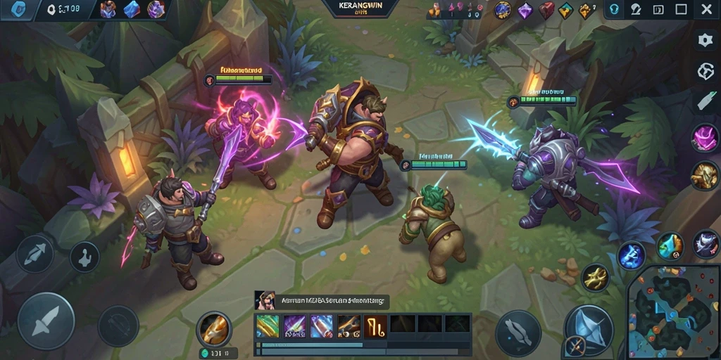 Tampilan gameplay dari KERANGWIN dengan karakter yang beraksi.
