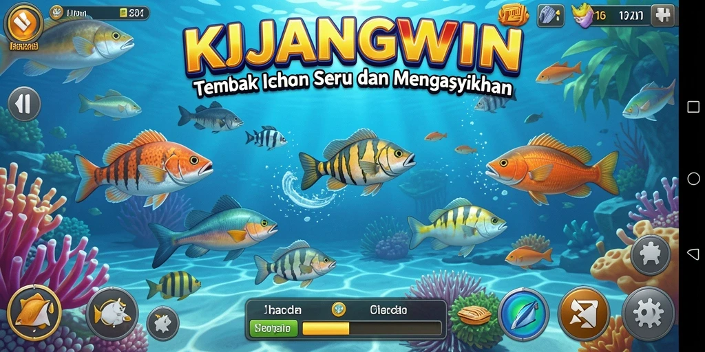 Screenshot KIJANGWIN menampilkan aksi tembak ikan yang menegangkan.