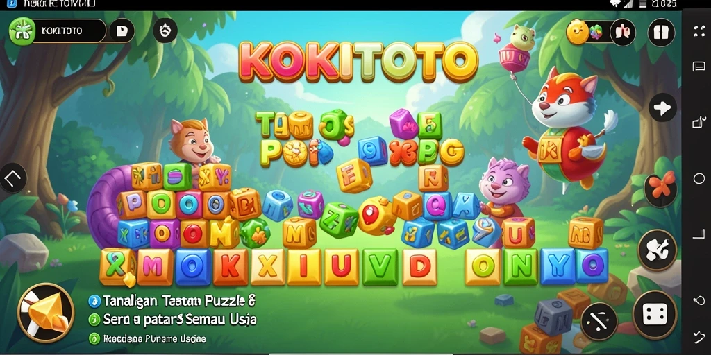 Tampilan gameplay seru KOKITOTO dengan berbagai level puzzle.