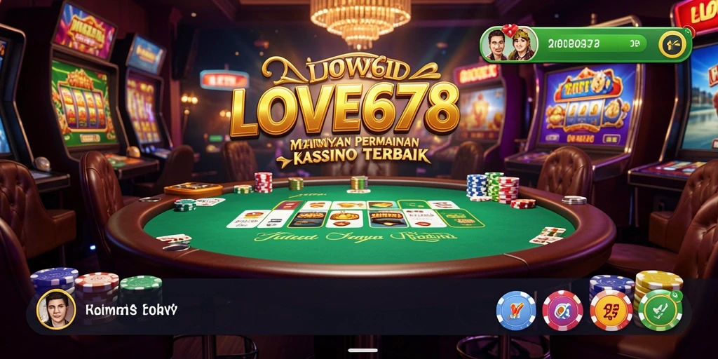 Screenshot utama LOVE678 menampilkan gameplay Kasino yang mendebarkan.