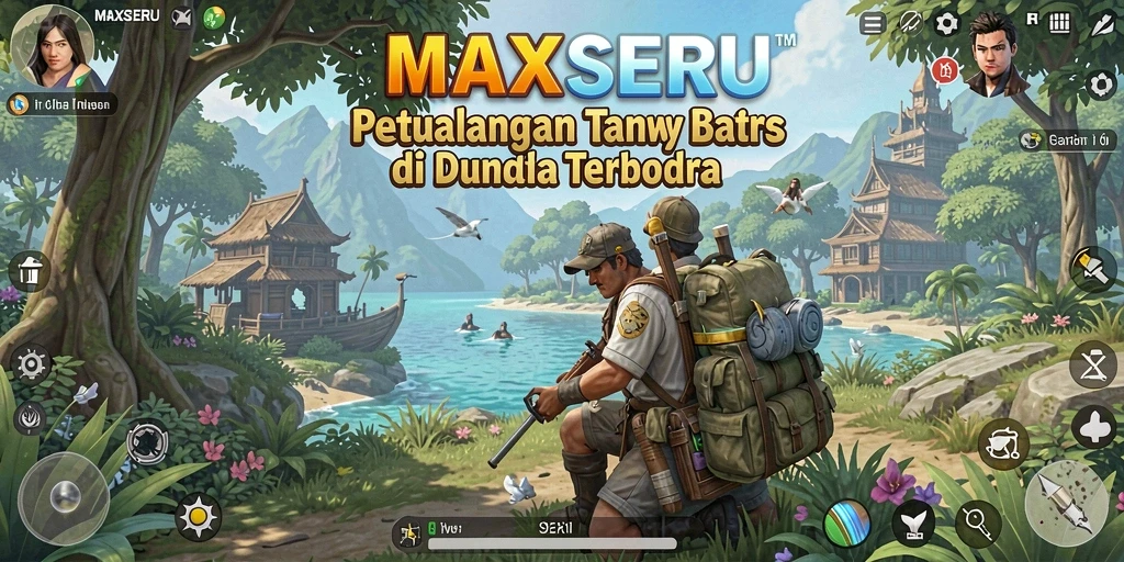 Screenshot gameplay yang menampilkan dunia terbuka MAXSERU.