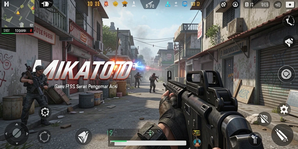 Gameplay mendebarkan dari MIKATOTO dalam pertempuran FPS.