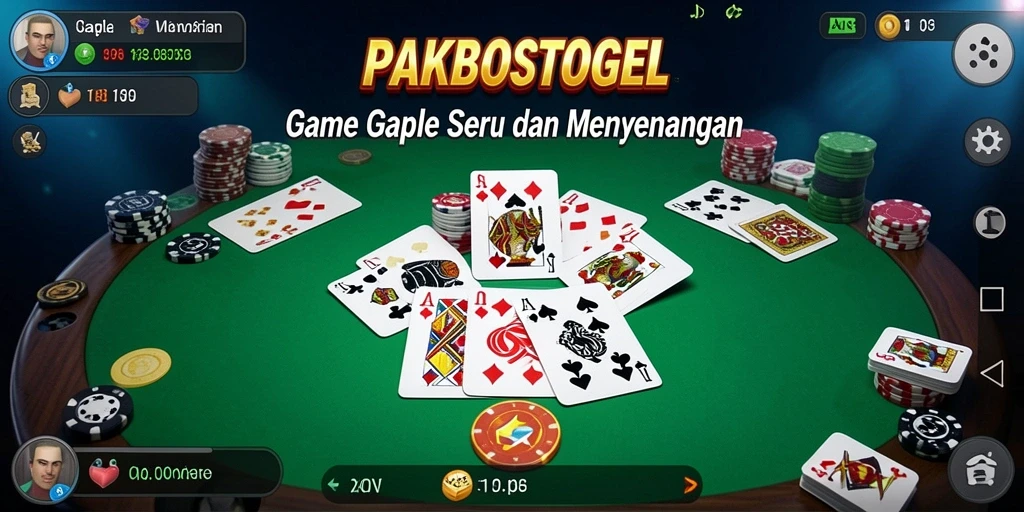 Tampilan seru dari gameplay Gaple di PAKBOSTOGEL.