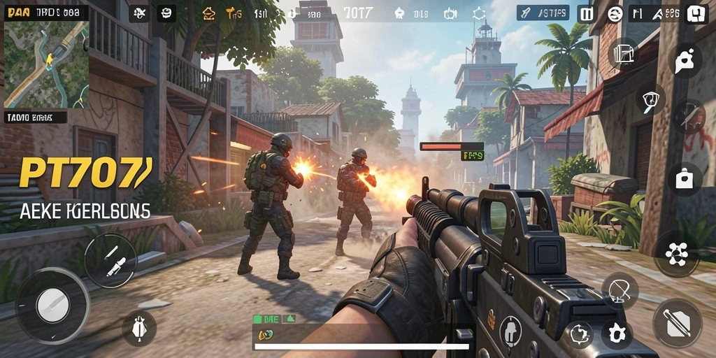 Screenshot gameplay PT707 dengan aksi seru dalam mode TPS.