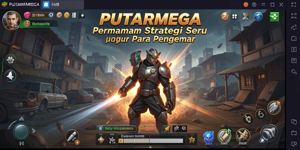 Screenshot gameplay PUTARMEGA yang menunjukkan aksi strategis yang mendebarkan.