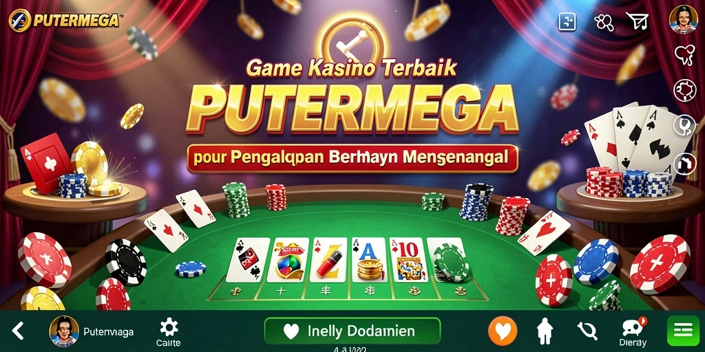 Screenshot PUTERMEGA menunjukkan gameplay Kasino yang mendebarkan.