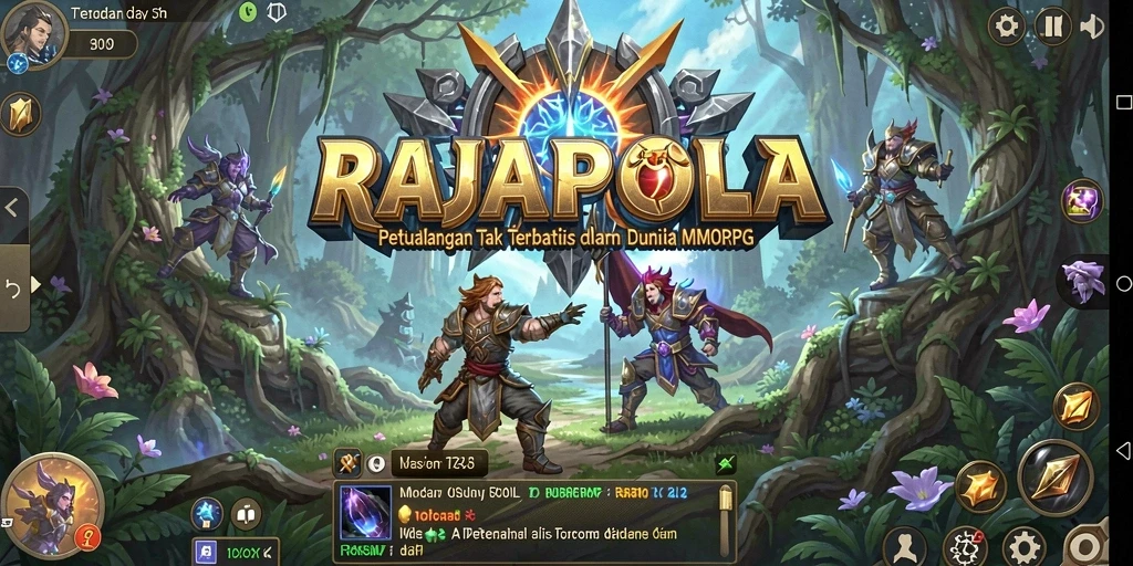 Tampilan gameplay RAJAPOLA dengan karakter dan pertarungan yang menegangkan.