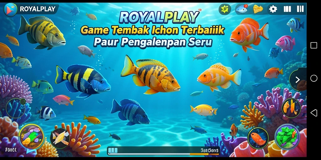 Tampilan gameplay seru di ROYALPLAY saat menembak ikan.