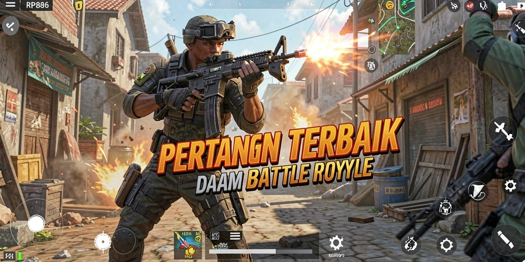 Gameplay seru RP886 dengan pertempuran mendebarkan antar pemain.