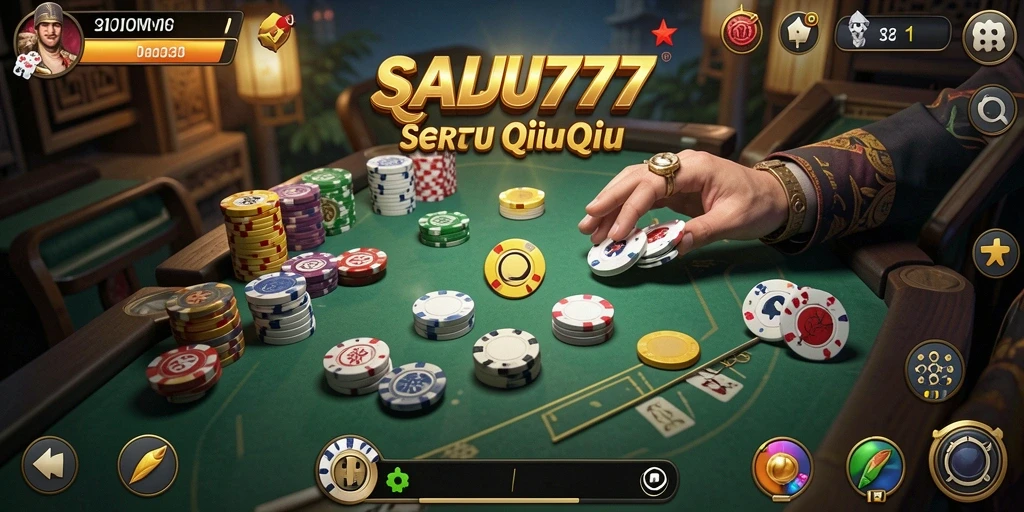 Screenshot utama SALJU777 menunjukkan gameplay QiuQiu yang menarik dan dinamis.