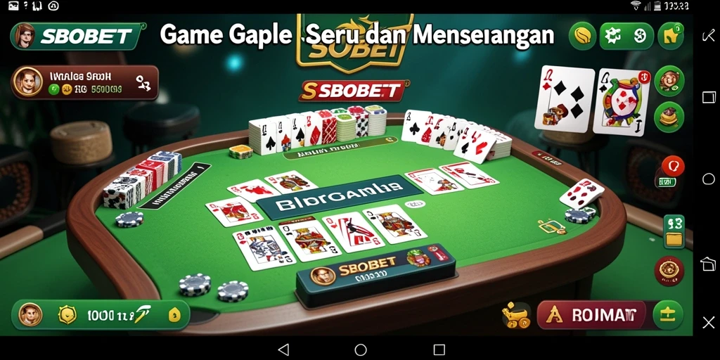 Tampilan gameplay seru dari SBOBET saat bermain Gaple.
