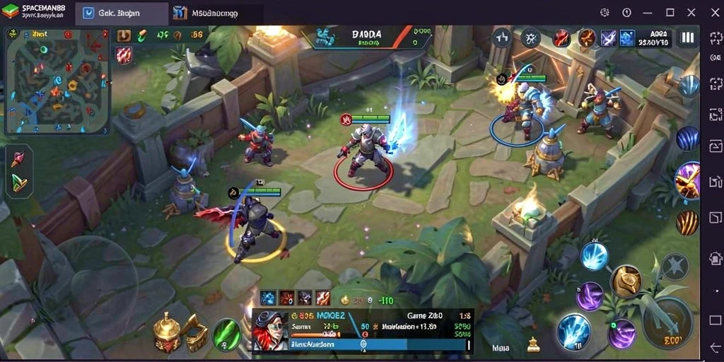 Gameplay seru SPACEMAN88 dalam pertandingan MOBA yang intens.