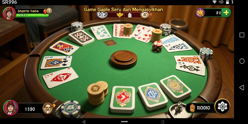 Gameplay Gaple yang seru di SR996 dengan teman-teman.