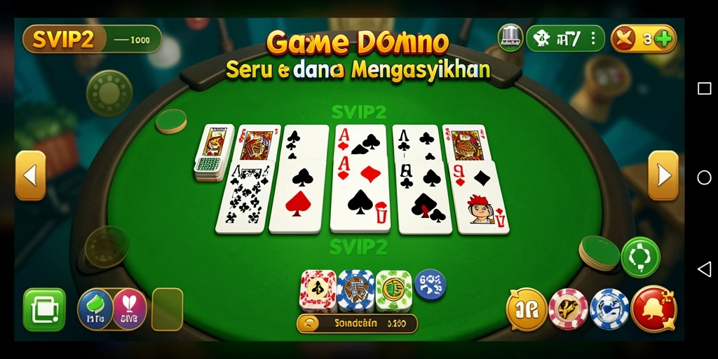 Screenshot gameplay seru SVIP2 dengan tampilan domino yang menarik.
