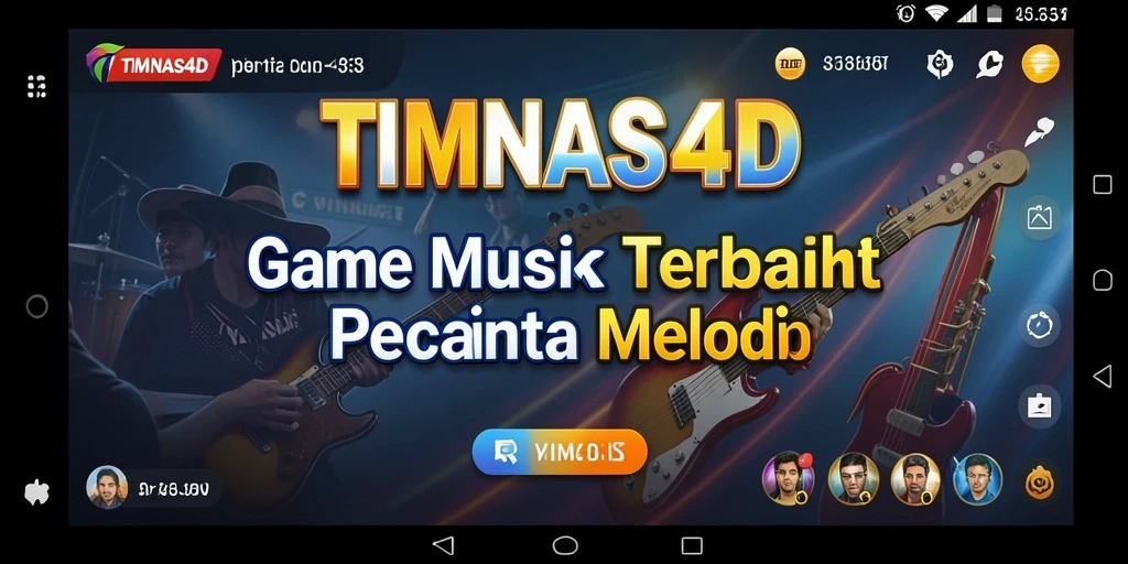 Tampilan screenshot utama TIMNAS4D menunjukkan gameplay seru dengan berbagai lagu.