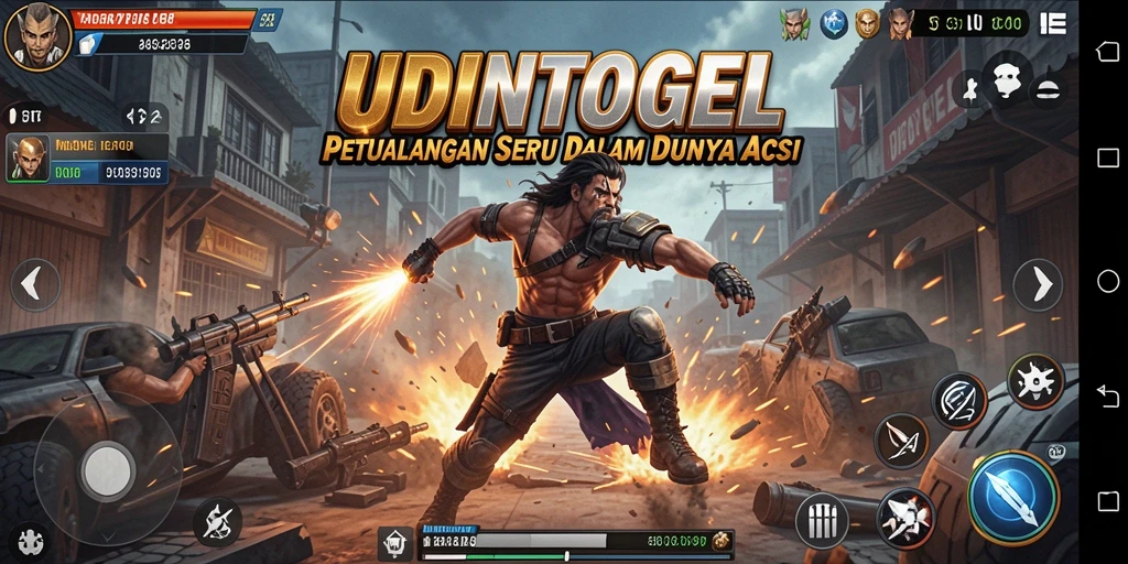 Tampilan gameplay seru di UDINTOGEL dengan aksi berkecepatan tinggi.