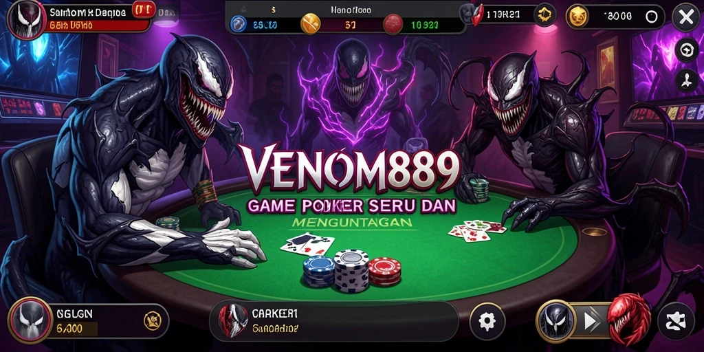 Tampilan gameplay poker yang mendebarkan di VENOM889.