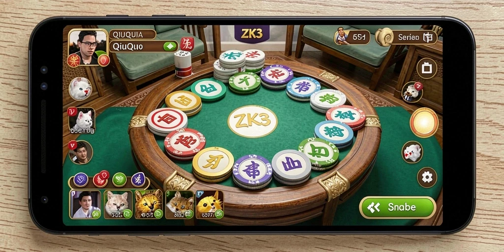 Screenshot ZK3 menampilkan fitur gameplay QiuQiu yang menarik.